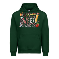 Forest Green my class is full of sweet hearts Urban Hoodie - RacoonDesign
