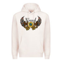 Pale Pink blessed mom Premium Hoodie - SublimationCraftShop