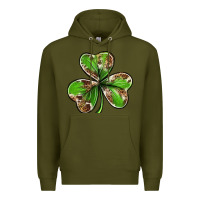 Army Green Cowhide leopard shamrock 4th of july Premium Hoodie - Neo Western
