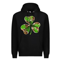 Black Cowhide leopard shamrock 4th of july Premium Hoodie - Neo Western
