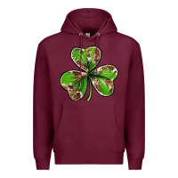Burgundy Cowhide leopard shamrock 4th of july Premium Hoodie - Neo Western