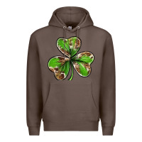 Coffee Cowhide leopard shamrock 4th of july Premium Hoodie - Neo Western