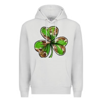 Dove Grey Cowhide leopard shamrock 4th of july Premium Hoodie - Neo Western
