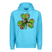 Ocean Blue Cowhide leopard shamrock 4th of july Premium Hoodie - Neo Western