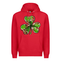 Red Cowhide leopard shamrock 4th of july Premium Hoodie - Neo Western