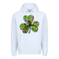 White Cowhide leopard shamrock 4th of july Premium Hoodie - Neo Western