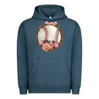 Pigment Midnight Navy western baseball with roses Urban Hoodie - HRA Design Shop