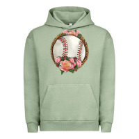 Pigment Oil Green western baseball with roses Urban Hoodie - HRA Design Shop