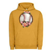 Pigment Peanut Butter western baseball with roses Urban Hoodie - HRA Design Shop