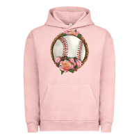 Pigment Salmon western baseball with roses Urban Hoodie - HRA Design Shop