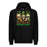 Black Dead inside but feeling lucky st. patricks day Premium Hoodie - Neo Western