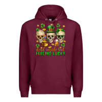 Burgundy Dead inside but feeling lucky st. patricks day Premium Hoodie - Neo Western