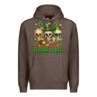 Coffee Dead inside but feeling lucky st. patricks day Premium Hoodie - Neo Western