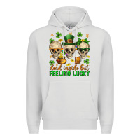 Dove Grey Dead inside but feeling lucky st. patricks day Premium Hoodie - Neo Western