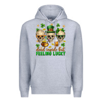 Heather Grey Dead inside but feeling lucky st. patricks day Premium Hoodie - Neo Western