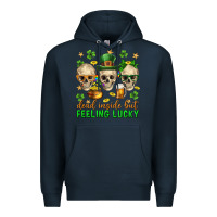 Navy Dead inside but feeling lucky st. patricks day Premium Hoodie - Neo Western