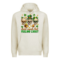 Oatmeal Heather Dead inside but feeling lucky st. patricks day Premium Hoodie - Neo Western