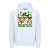 White Dead inside but feeling lucky st. patricks day Premium Hoodie - Neo Western