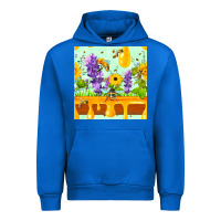 Cobalt honeydrip bee lavender daisy sunflower seamless pa Urban Hoodie - FaDigitalArtStudio