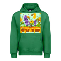 Emerald honeydrip bee lavender daisy sunflower seamless pa Urban Hoodie - FaDigitalArtStudio
