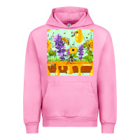 Fuchsia Pink honeydrip bee lavender daisy sunflower seamless pa Urban Hoodie - FaDigitalArtStudio