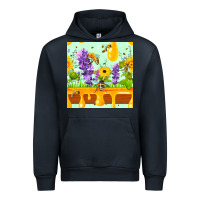 Navy honeydrip bee lavender daisy sunflower seamless pa Urban Hoodie - FaDigitalArtStudio