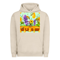 Pigment French Oak honeydrip bee lavender daisy sunflower seamless pa Urban Hoodie - FaDigitalArtStudio