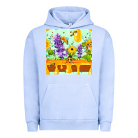 Pigment Grape Ice honeydrip bee lavender daisy sunflower seamless pa Urban Hoodie - FaDigitalArtStudio