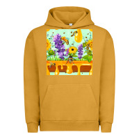 Pigment Peanut Butter honeydrip bee lavender daisy sunflower seamless pa Urban Hoodie - FaDigitalArtStudio
