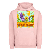 Pigment Salmon honeydrip bee lavender daisy sunflower seamless pa Urban Hoodie - FaDigitalArtStudio