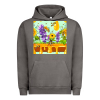 Honeydrip Bee Lavender Daisy Sunflower Seamless Pa Urban Hoodie | Teevron