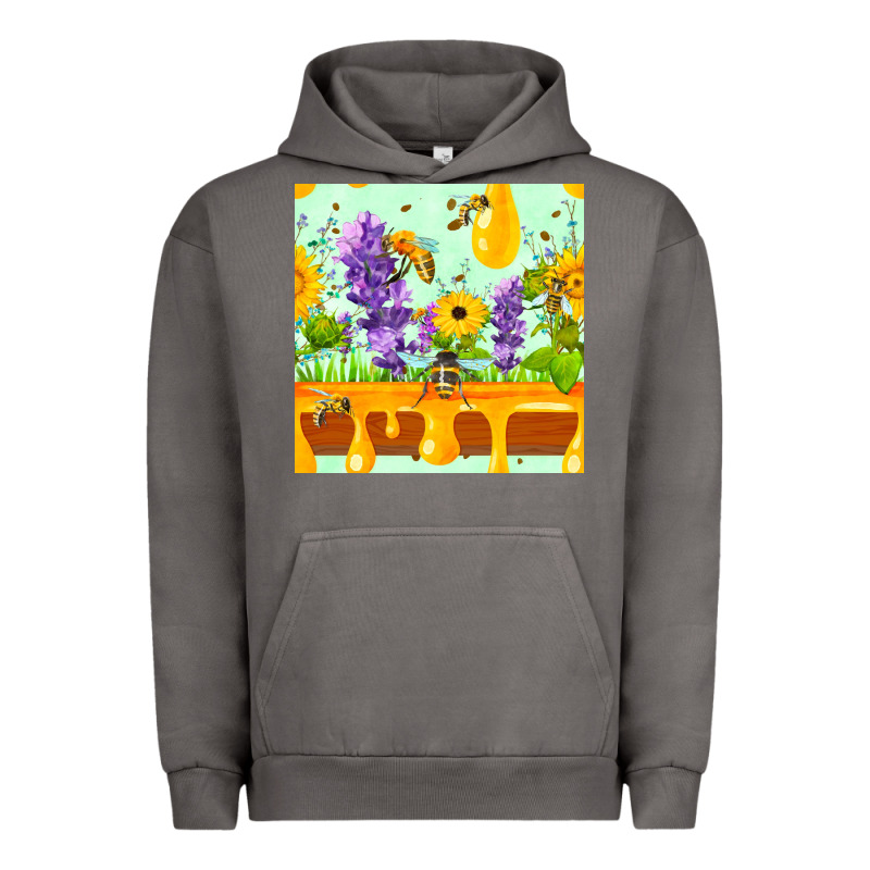Honeydrip Bee Lavender Daisy Sunflower Seamless Pa Urban Hoodie by FaDigitalArtStudio | Teevron