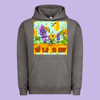 Honeydrip Bee Lavender Daisy Sunflower Seamless Pa Urban Hoodie Designed By Fadigitalartstudio