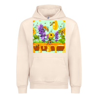 Sandshell honeydrip bee lavender daisy sunflower seamless pa Urban Hoodie - FaDigitalArtStudio