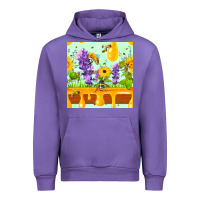Tulip honeydrip bee lavender daisy sunflower seamless pa Urban Hoodie - FaDigitalArtStudio