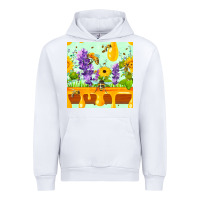 White honeydrip bee lavender daisy sunflower seamless pa Urban Hoodie - FaDigitalArtStudio