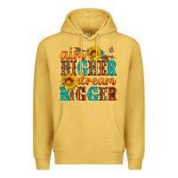 Antique Gold aim higher dream bigger Premium Hoodie - HRA Design Shop