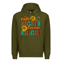 Army Green aim higher dream bigger Premium Hoodie - HRA Design Shop