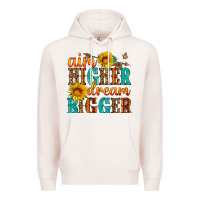 Pale Pink aim higher dream bigger Premium Hoodie - HRA Design Shop