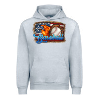 Heather Grey western american flag baseball Urban Hoodie - HRA Design Shop