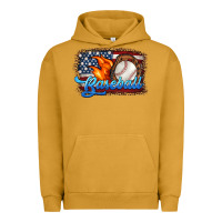 Pigment Peanut Butter western american flag baseball Urban Hoodie - HRA Design Shop