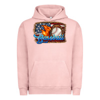 Pigment Salmon western american flag baseball Urban Hoodie - HRA Design Shop