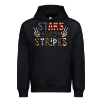 Black stars and stripes Urban Hoodie - CowhideDigitalArt