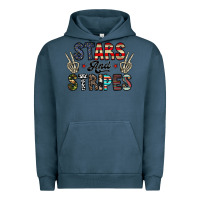 Pigment Midnight Navy stars and stripes Urban Hoodie - CowhideDigitalArt