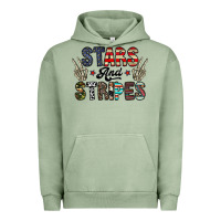 Pigment Oil Green stars and stripes Urban Hoodie - CowhideDigitalArt