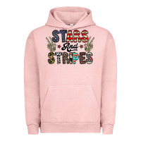 Pigment Salmon stars and stripes Urban Hoodie - CowhideDigitalArt