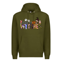 Army Green Drink Up Witches Premium Hoodie - CowhideDigitalArt