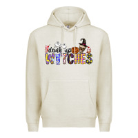 Oatmeal Heather Drink Up Witches Premium Hoodie - CowhideDigitalArt