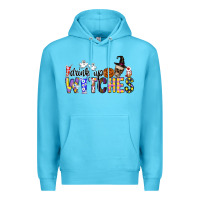 Ocean Blue Drink Up Witches Premium Hoodie - CowhideDigitalArt