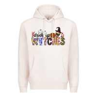 Pale Pink Drink Up Witches Premium Hoodie - CowhideDigitalArt